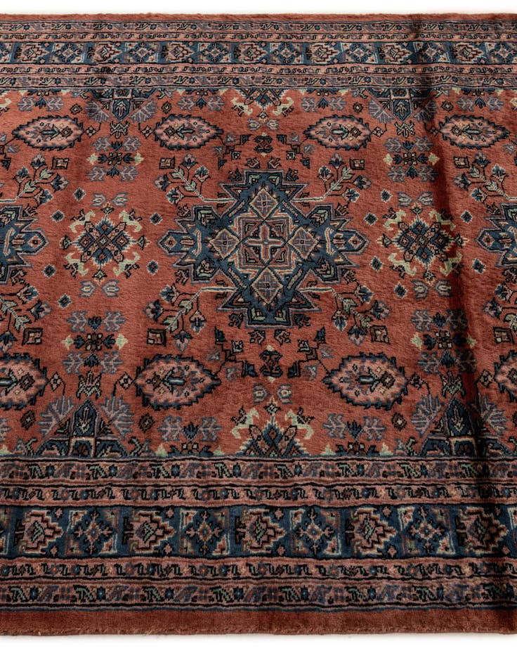 Detail image of  4' 5 x 6' 2  Hand Knotted Bokhara Oriental Wool Rug