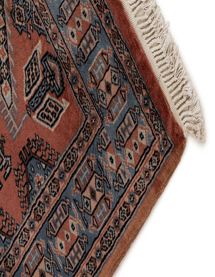 Detail image of  4' 3 x 5' 8  Hand Knotted Bokhara Oriental Wool Rug