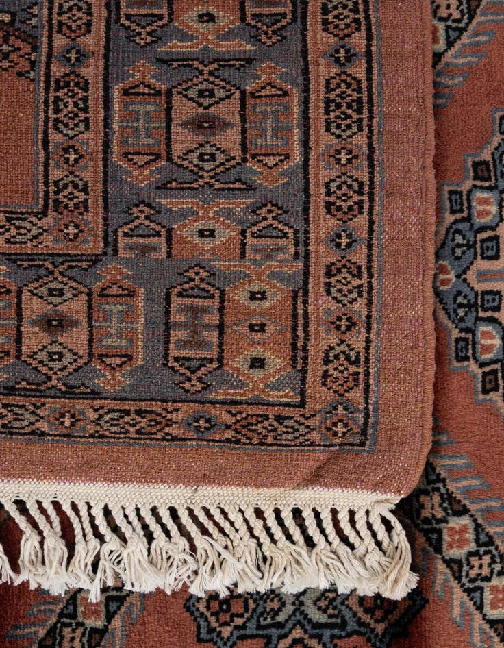 Detail image of  4' 3 x 5' 8  Hand Knotted Bokhara Oriental Wool Rug