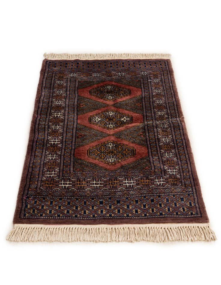 Detail image of  2' x 3'  Hand Knotted Bokhara Oriental Wool Rug