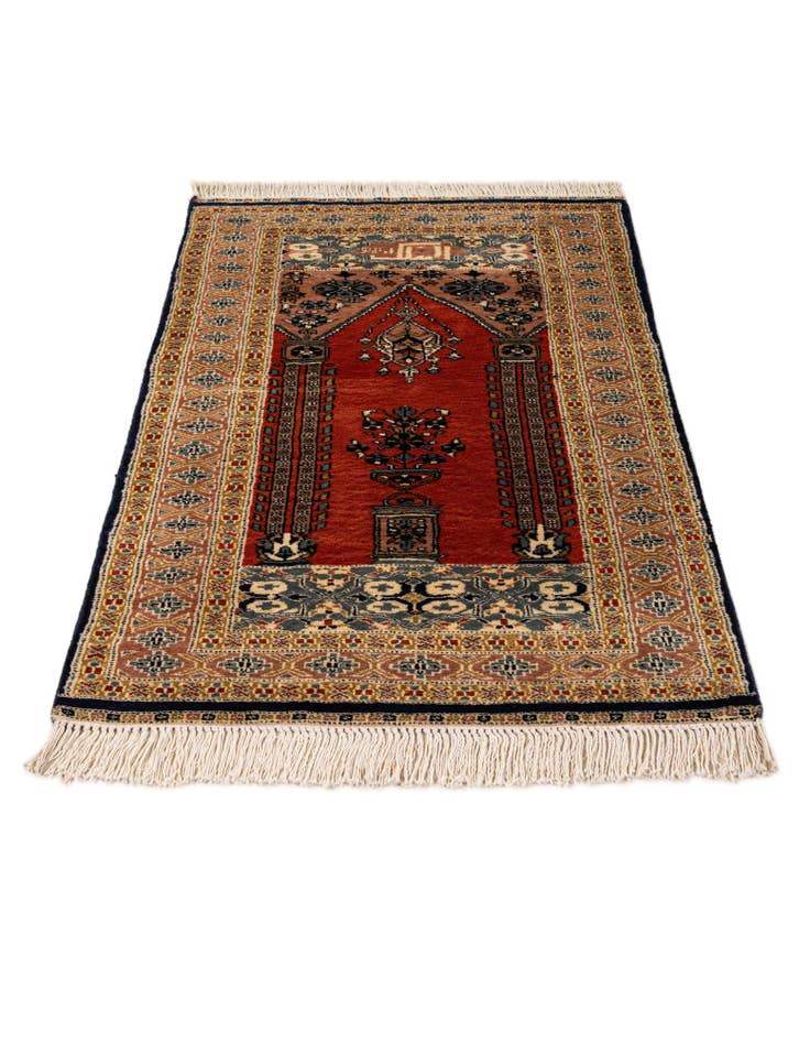 Detail image of  2' 8 x 4' 6  Hand Knotted Bokhara Oriental Wool Rug