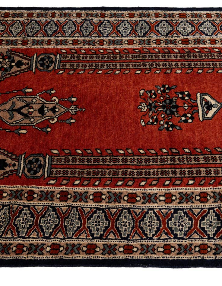 Detail image of  2' 8 x 4' 6  Hand Knotted Bokhara Oriental Wool Rug