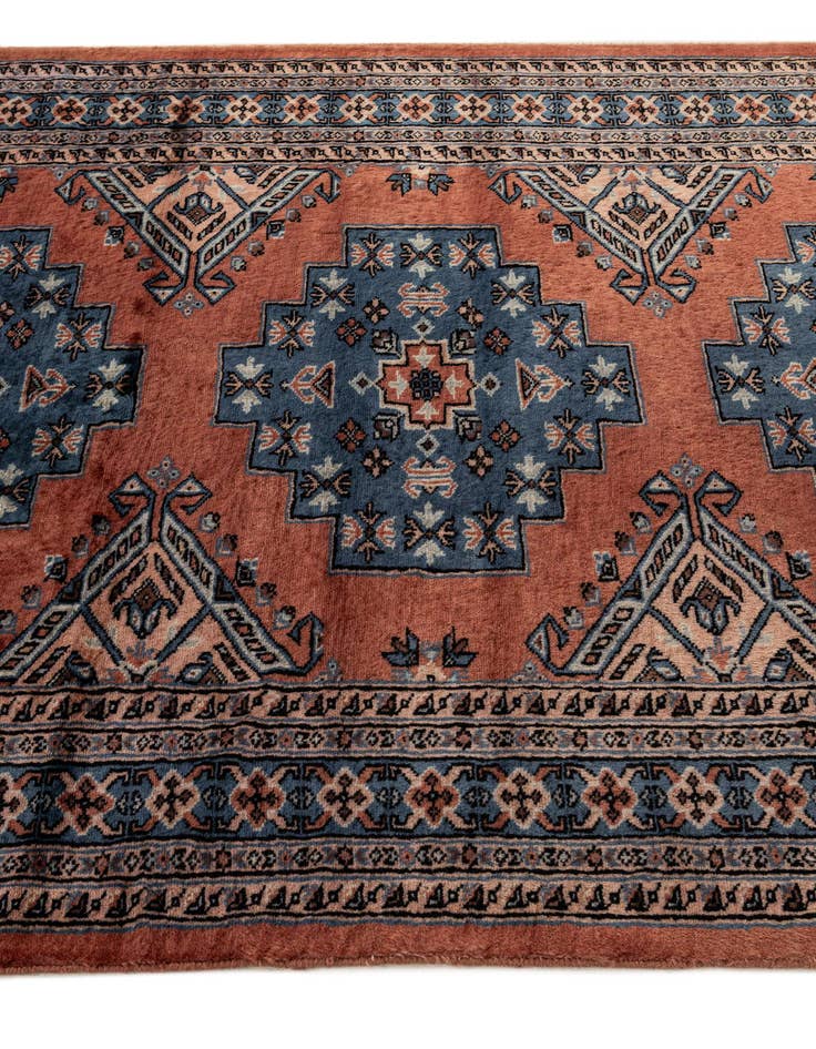 Detail image of  4' 3 x 6' 3  Hand Knotted Bokhara Oriental Wool Rug