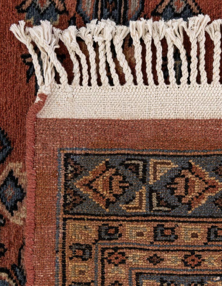Detail image of  4' 2 x 6' 2  Hand Knotted Bokhara Oriental Wool Rug