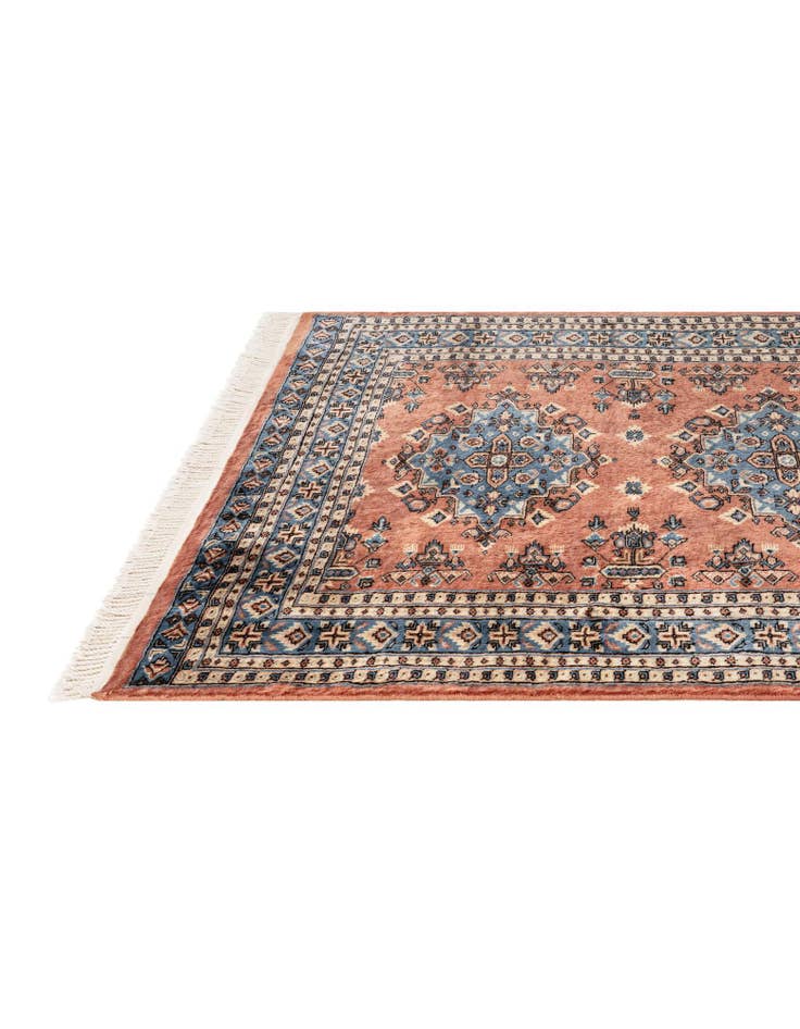 Detail image of  4' 2 x 6' 2  Hand Knotted Bokhara Oriental Wool Rug