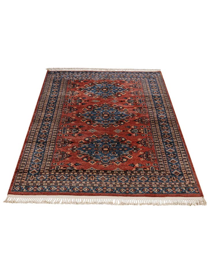 Detail image of  4' 2 x 6' 6  Hand Knotted Bokhara Wool Rug