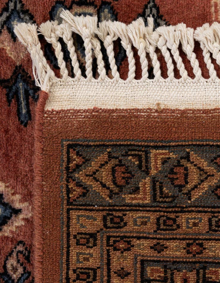 Detail image of  4' 2 x 6' 6  Hand Knotted Bokhara Wool Rug