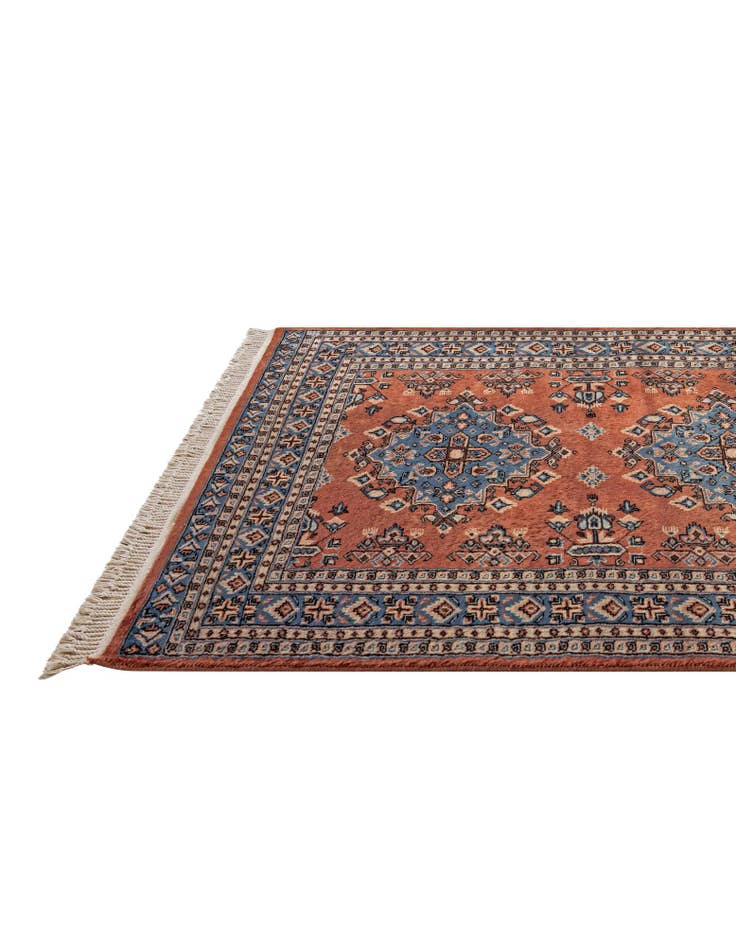 Detail image of  4' 2 x 6' 6  Hand Knotted Bokhara Wool Rug