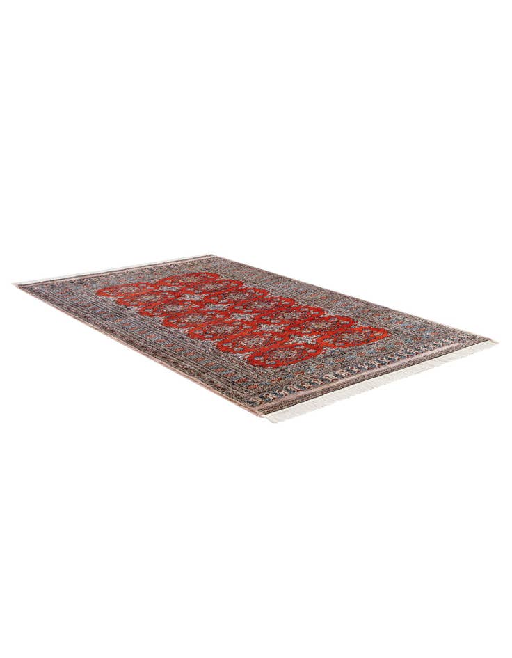 Detail image of  4' 2 x 6' 5  Hand Knotted Bokhara Oriental Wool Rug