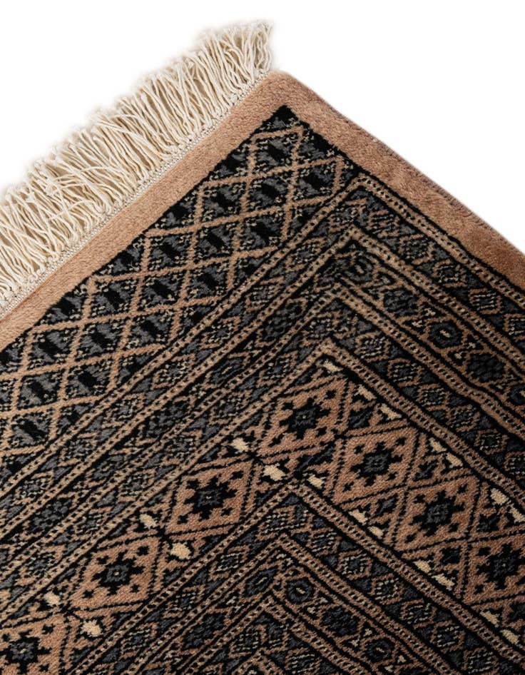 Detail image of  4' 2 x 5' 11  Hand Knotted Bokhara Oriental Wool Rug