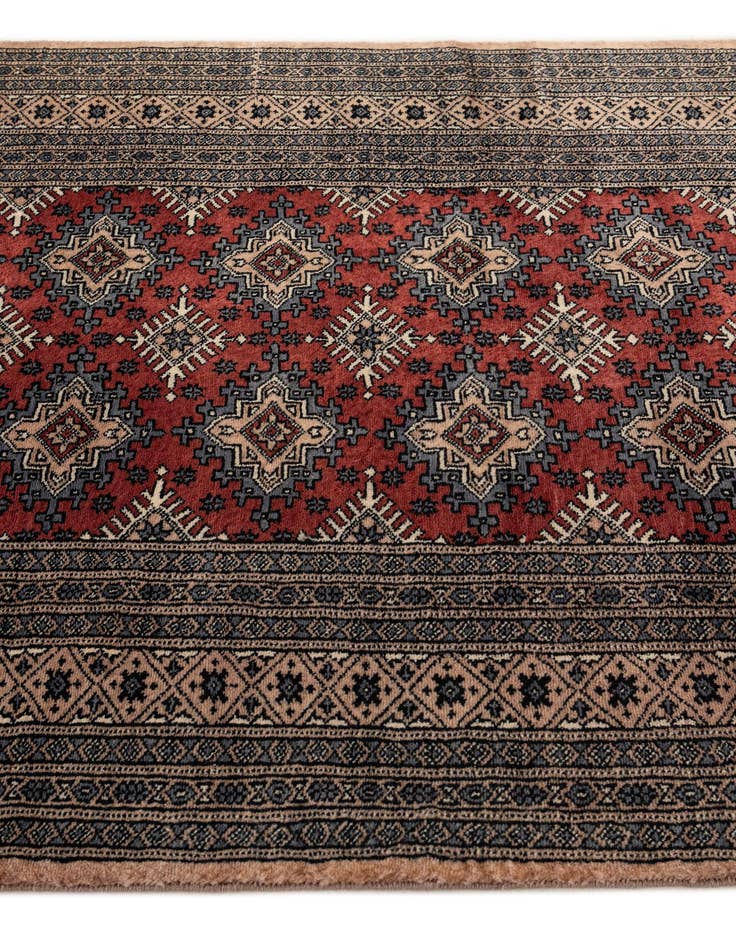 Detail image of  4' 2 x 5' 11  Hand Knotted Bokhara Oriental Wool Rug