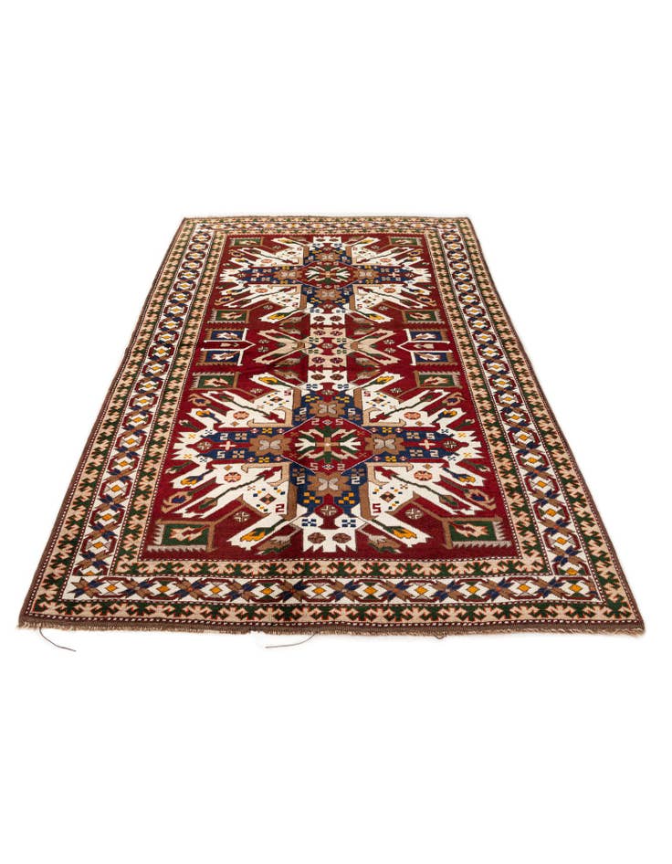 Detail image of  4' 10 x 7' 5  Hand Knotted Heriz Wool Rug