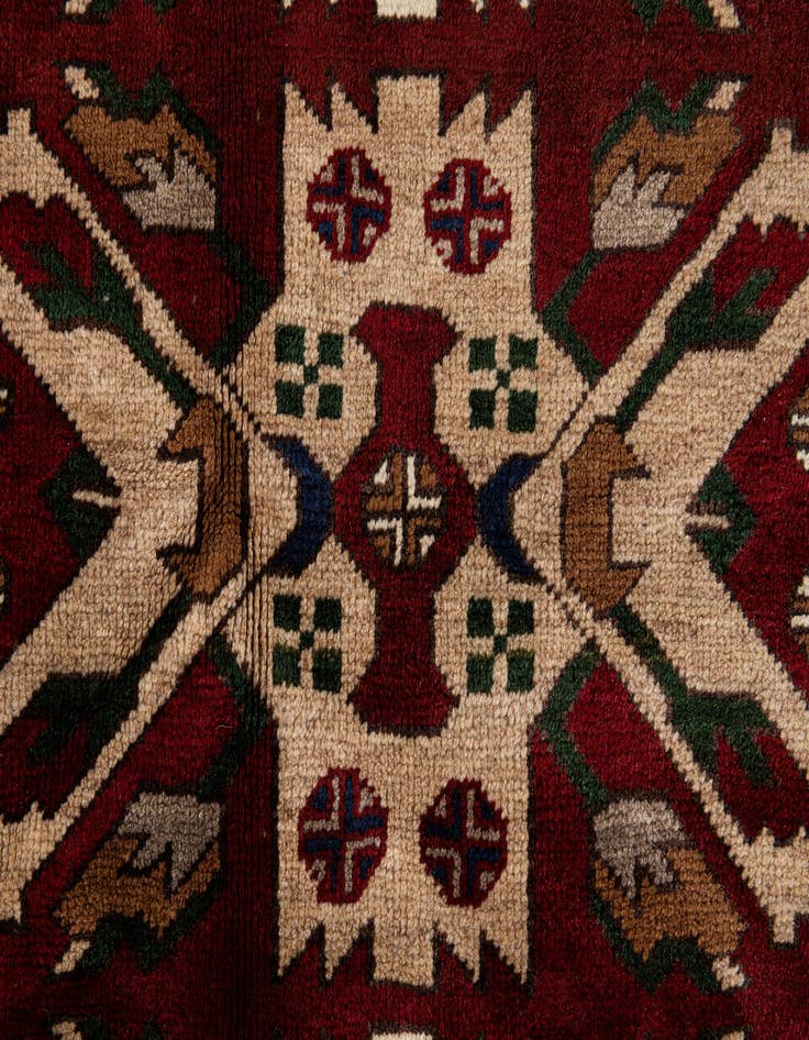 Detail image of  4' 10 x 7' 5  Hand Knotted Heriz Wool Rug