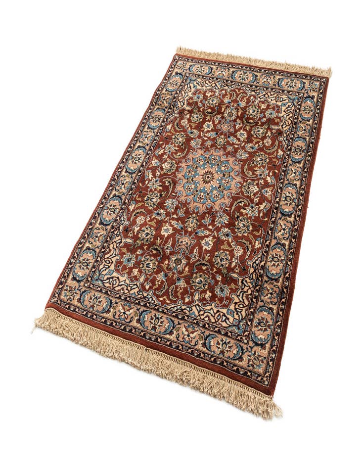 Detail image of  4' x 6'  Hand Knotted Isfahan Oriental Wool Rug