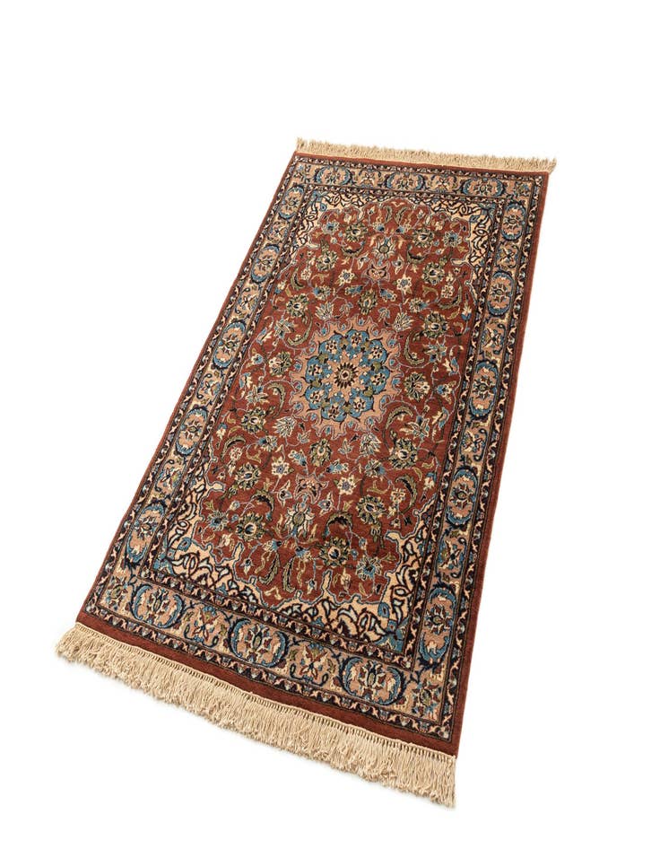 Detail image of  4' x 6' 1  Hand Knotted Isfahan Oriental Wool Rug