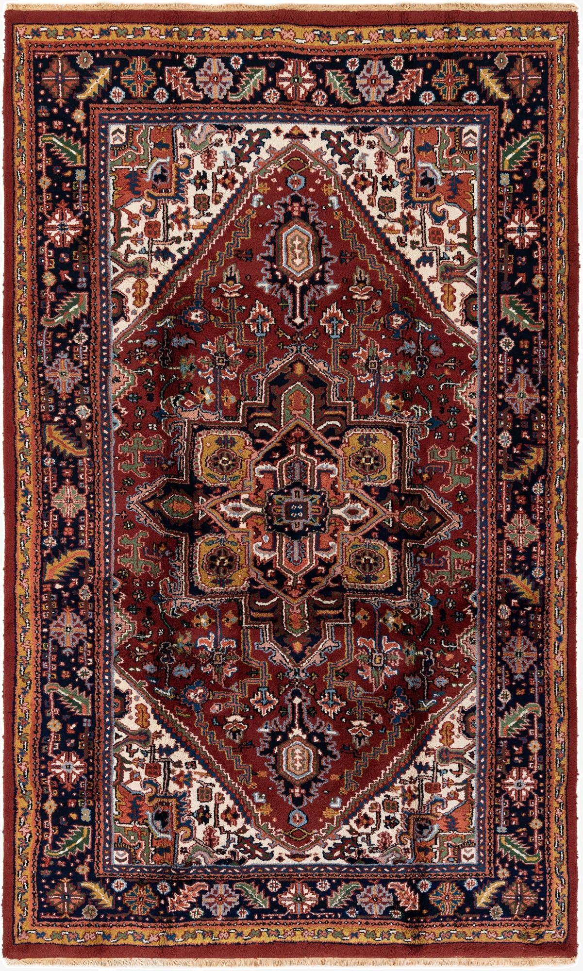  6' 4 x 10' 7  Hand Knotted Jaipur Agra Wool Rug