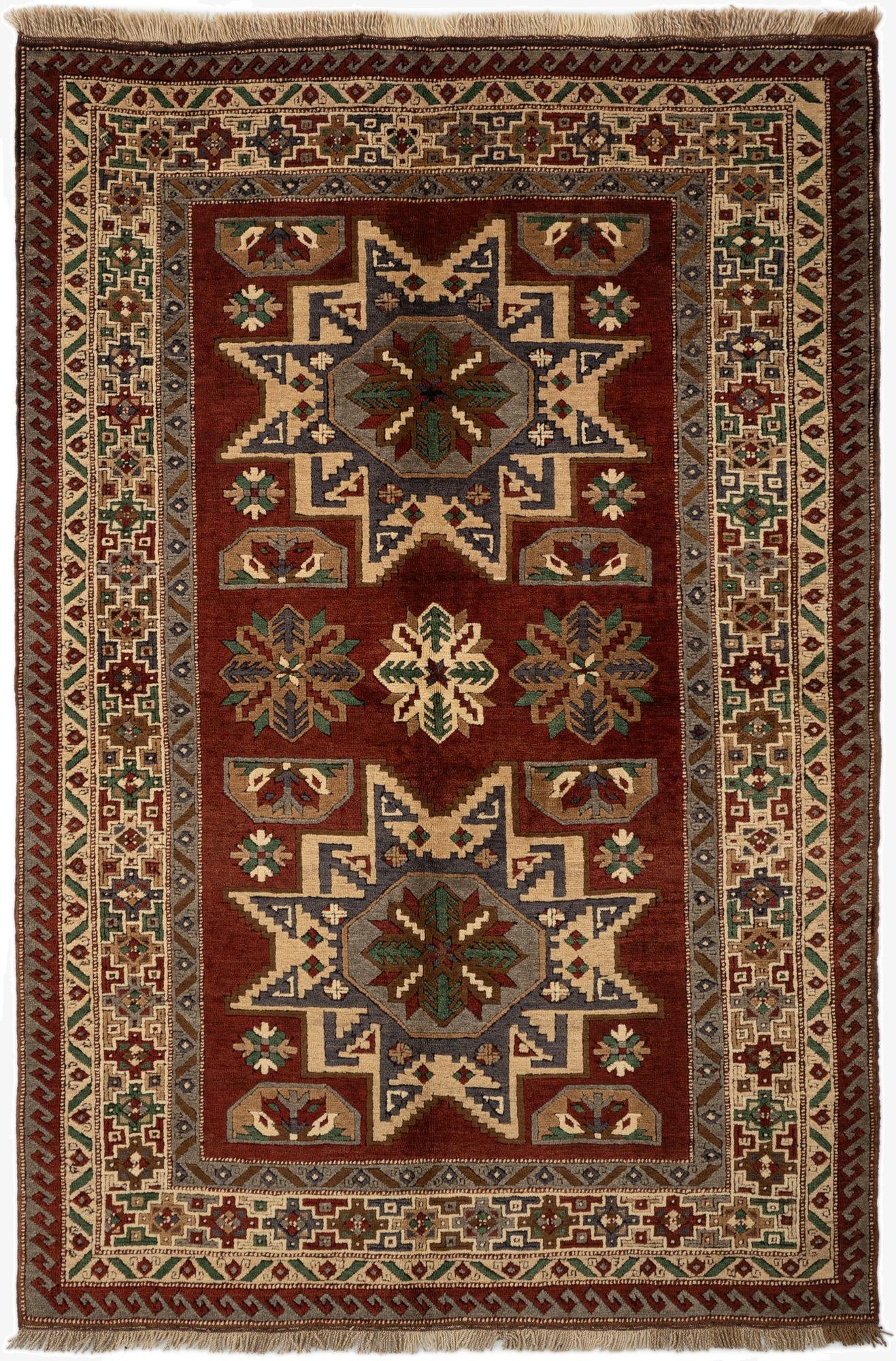  5' 4 x 8' 2  Hand Knotted Kars Wool Rug