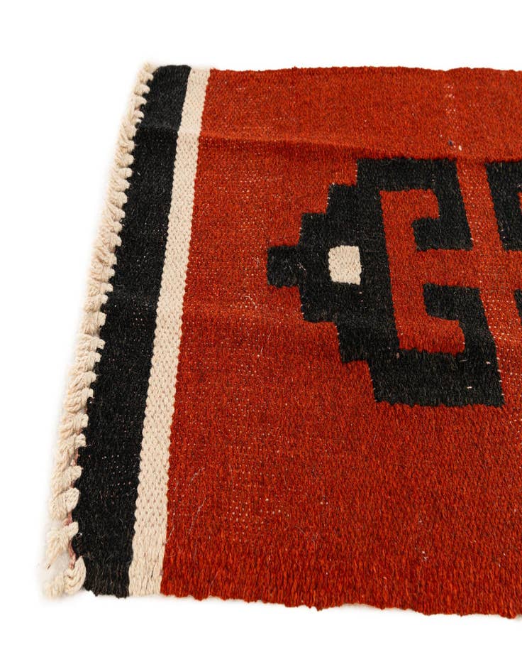 Detail image of  1' 10 x 3' 4  Hand Woven Kilim Wool Rug