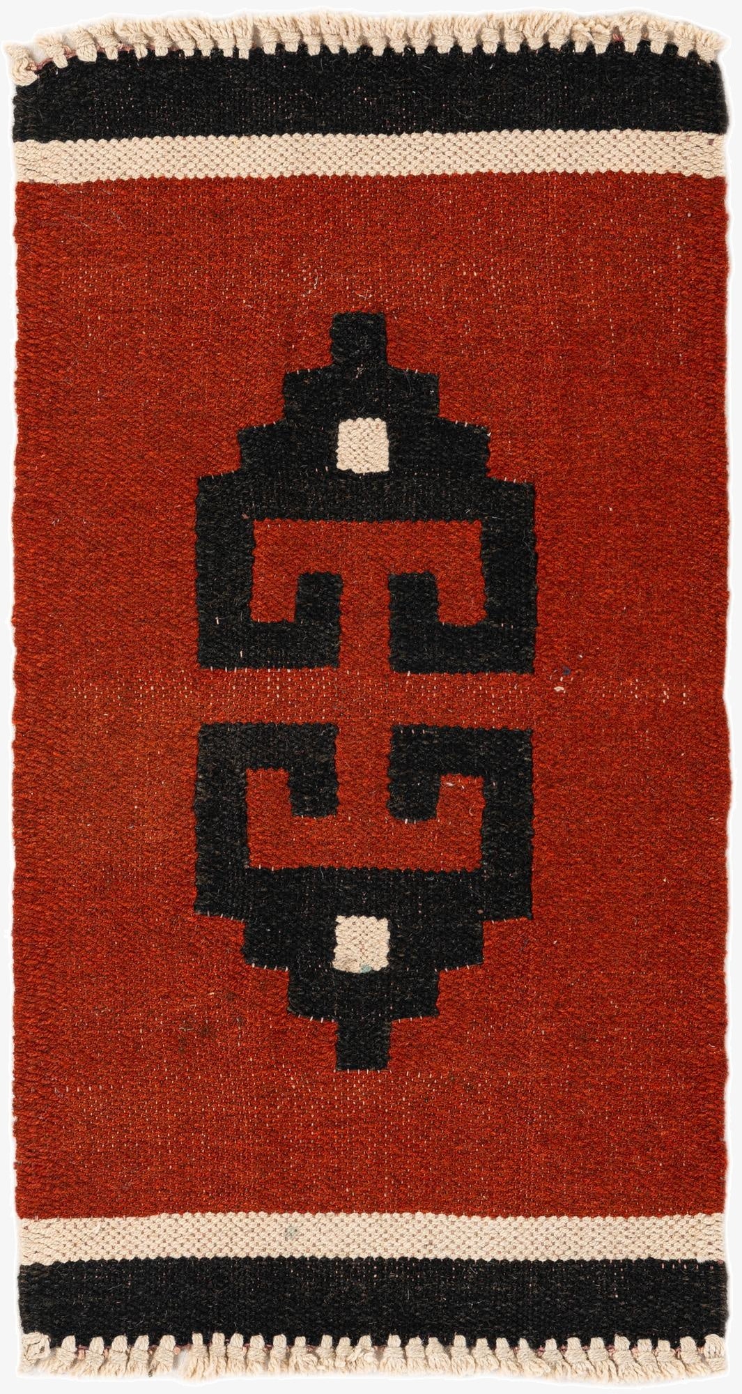  1' 10 x 3' 4  Hand Woven Kilim Wool Rug