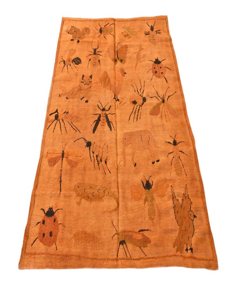 Detail image of  4' 2 x 5' 8  Hand Woven Kilim Suzani Wool Rug