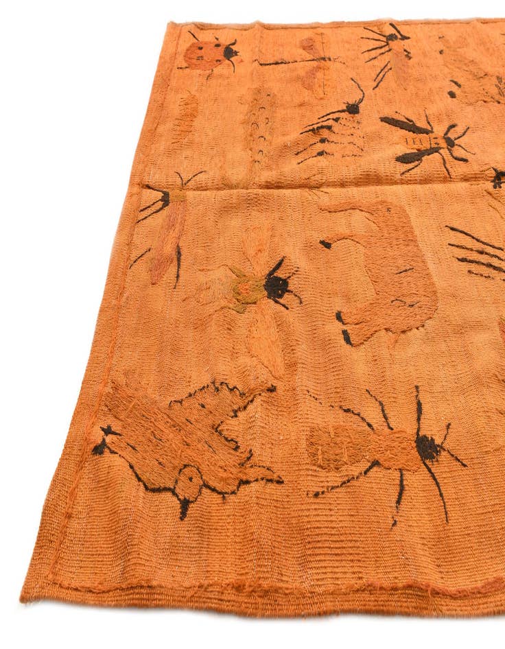 Detail image of  4' 2 x 5' 8  Hand Woven Kilim Suzani Wool Rug