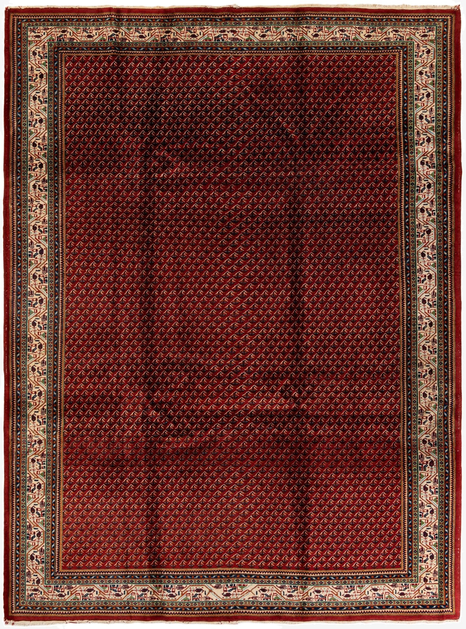  7' 11 x 10' 8  Hand Knotted Mir Wool Rug