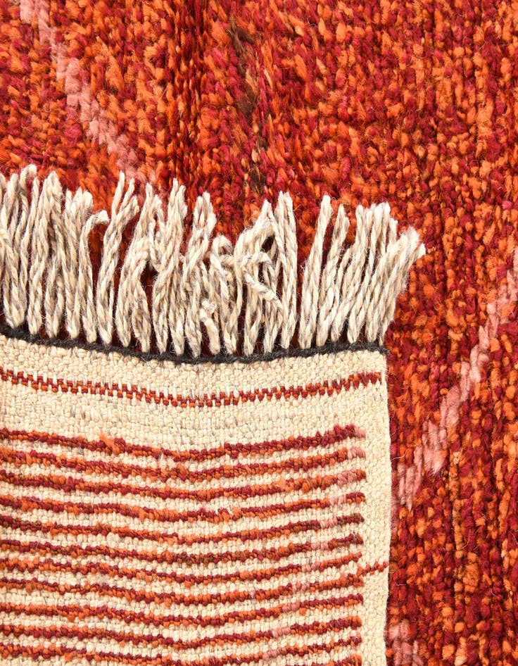 Detail image of  5' 1 x 8' 4  Hand Knotted Moroccan Wool Rug