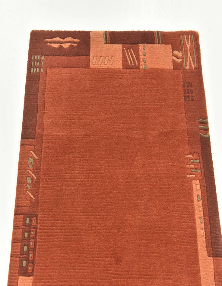 Detail image of  2' 4 x 4' 7  Hand Knotted Nepal Wool Rug