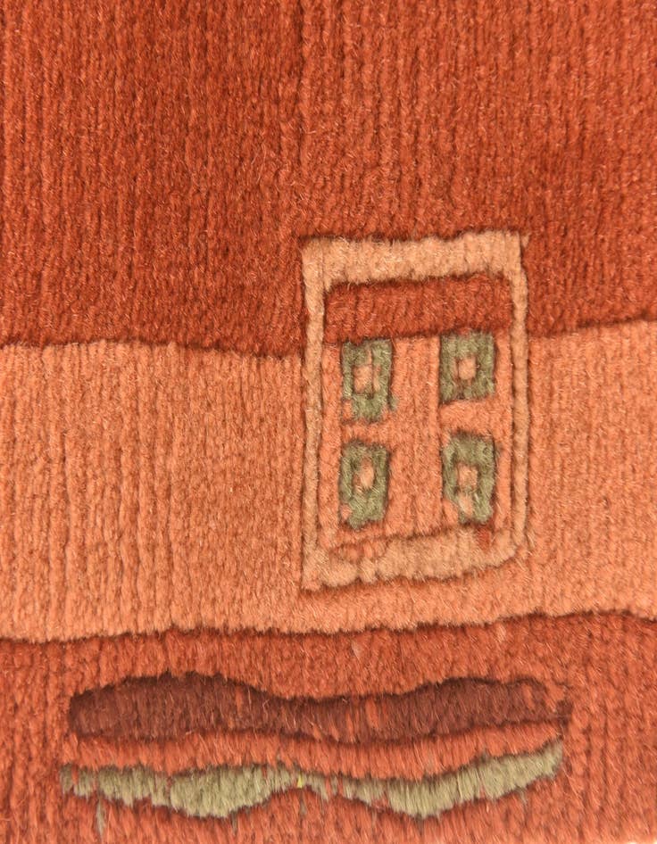 Detail image of  2' 4 x 4' 7  Hand Knotted Nepal Wool Rug