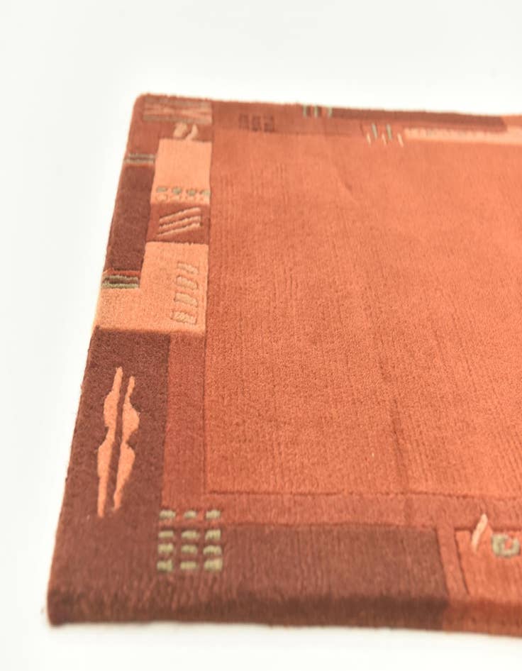 Detail image of  2' 4 x 4' 7  Hand Knotted Nepal Wool Rug