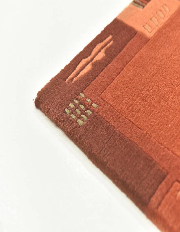 Detail image of  2' 4 x 4' 7  Hand Knotted Nepal Wool Rug