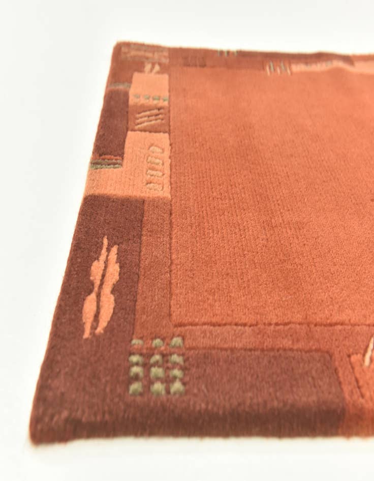 Detail image of  2' 4 x 4' 5  Hand Knotted Nepal Wool Rug