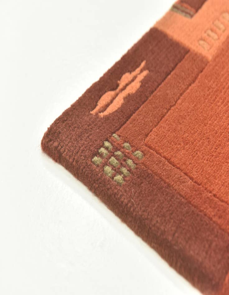 Detail image of  2' 4 x 4' 5  Hand Knotted Nepal Wool Rug