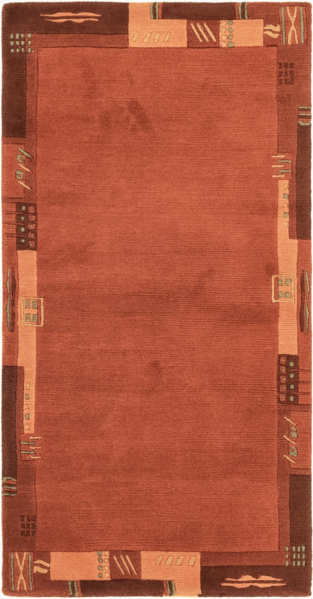  2' 4 x 4' 7  Hand Knotted Nepal Wool Rug