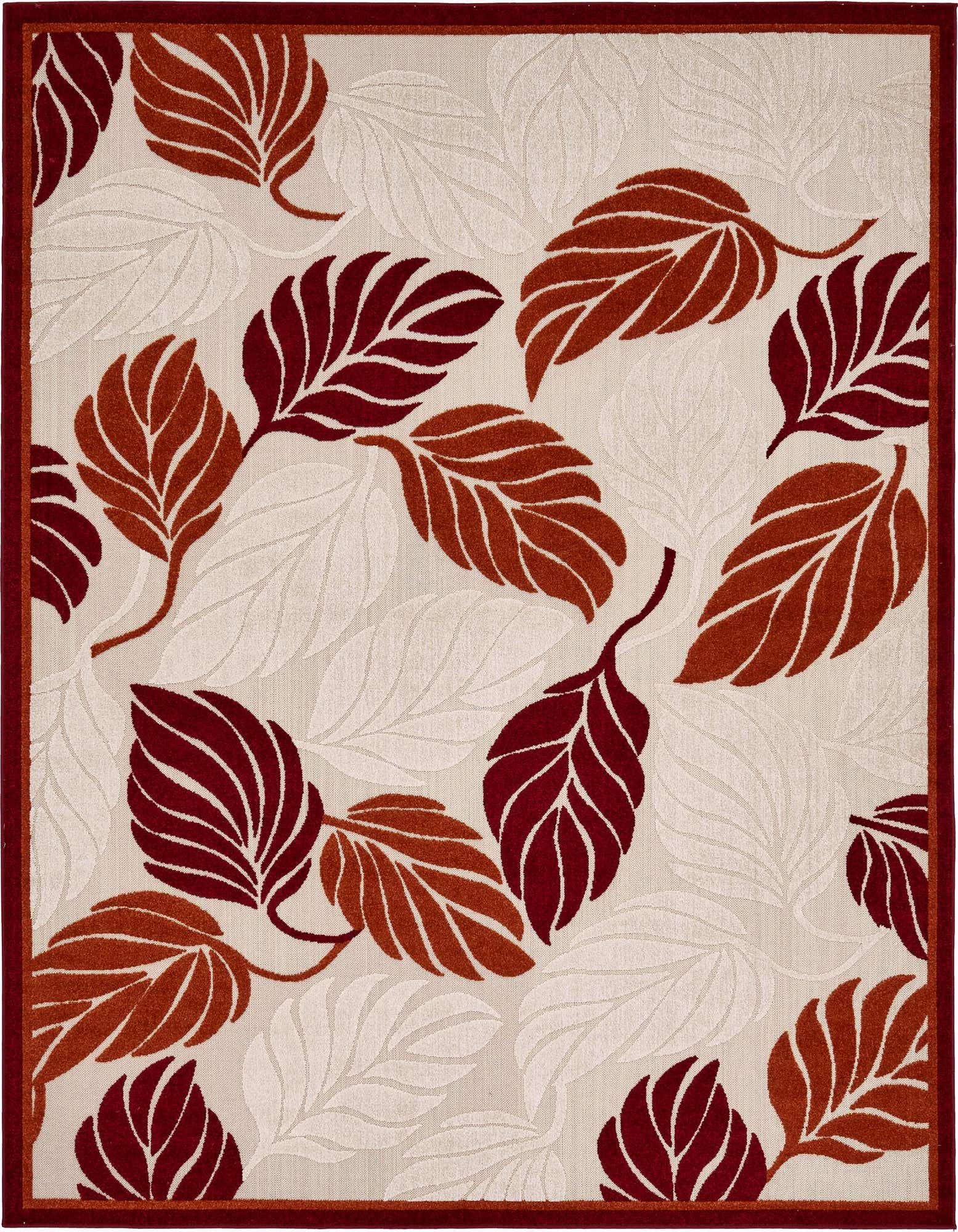 Primary image  8' x 10'  Washable Botanical Indoor / Outdoor Rug