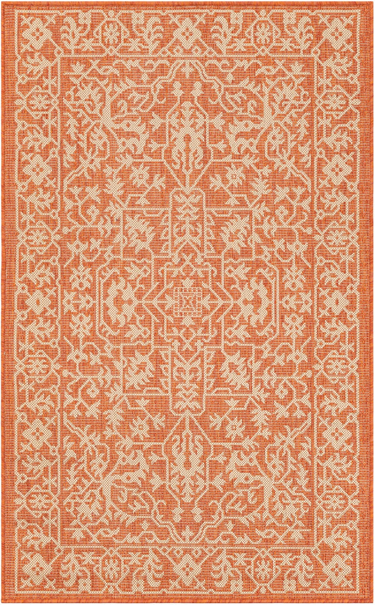  3' 3 x 5' 3  Washable Botanical Indoor / Outdoor Rug