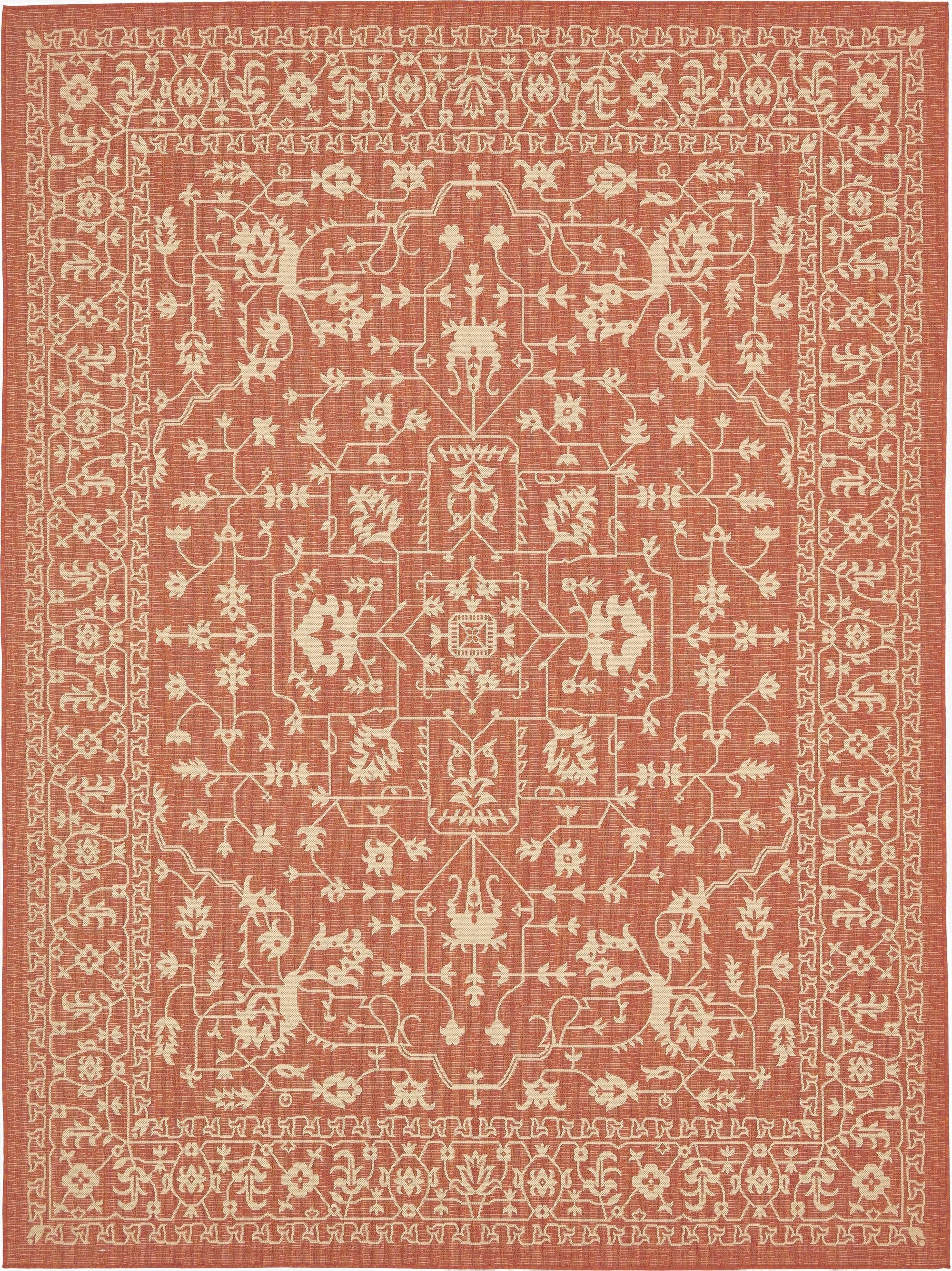  9' x 12'  Washable Botanical Indoor / Outdoor Rug