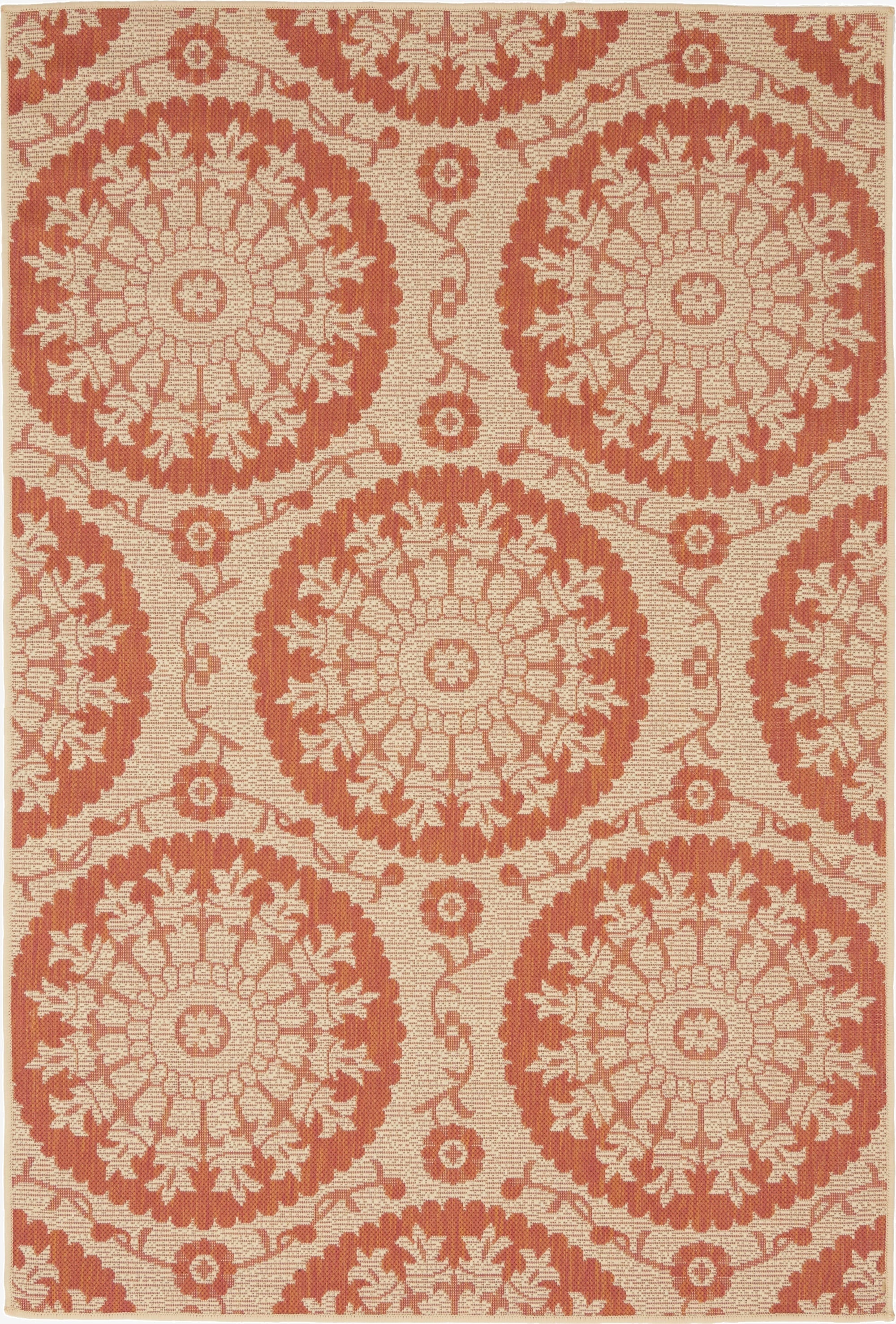 4' x 6'  Washable Botanical Indoor / Outdoor Rug