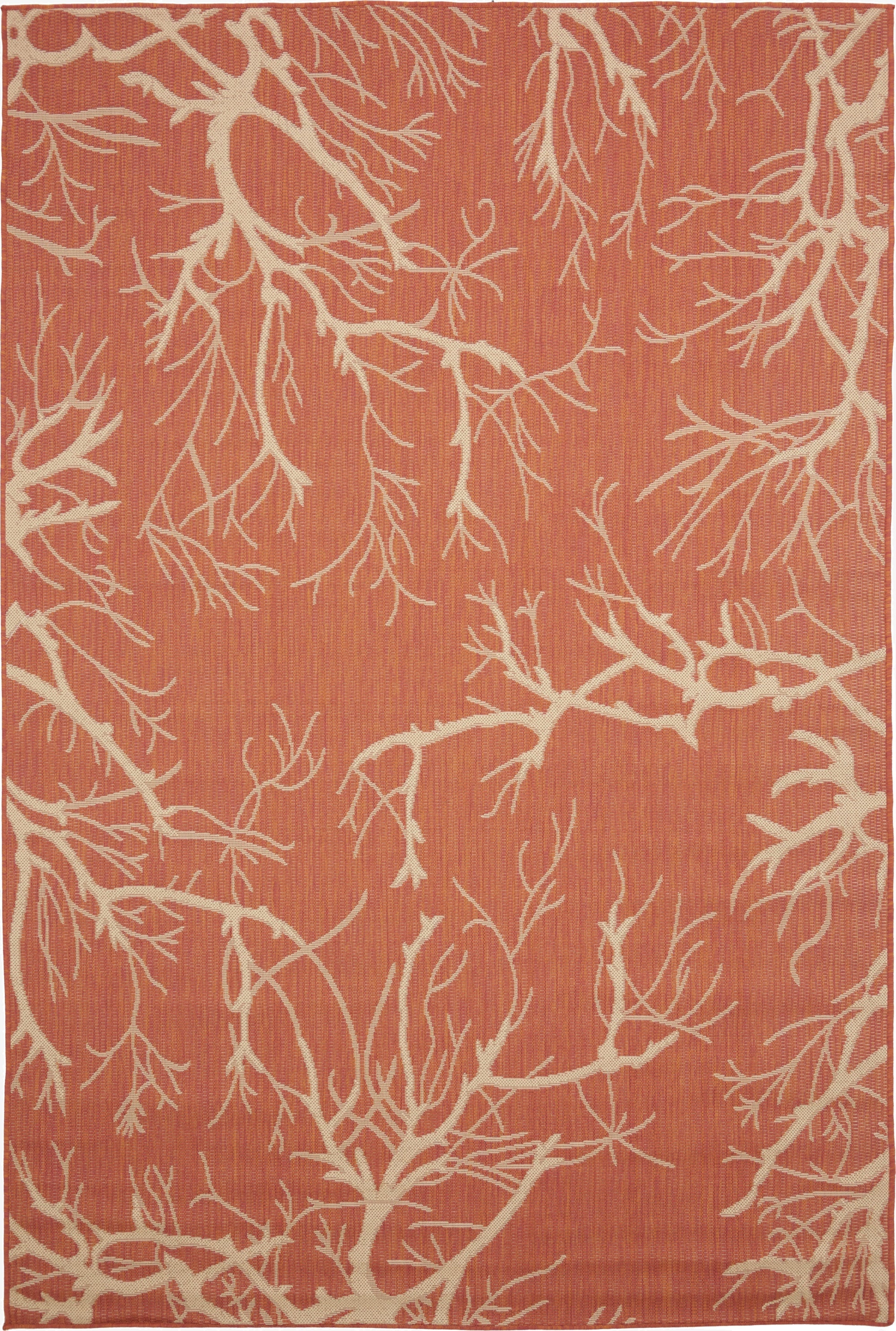  6' x 9'  Washable Botanical Indoor / Outdoor Rug