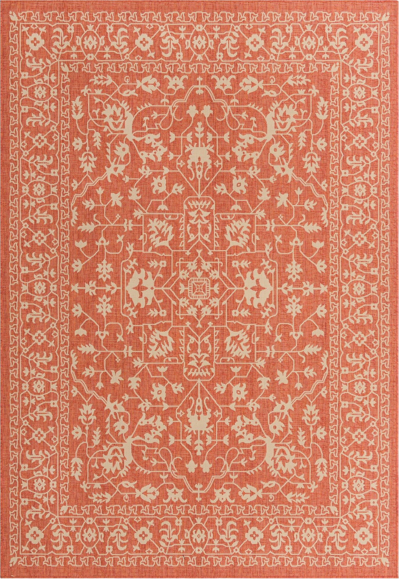  8' x 11' 4  Washable Botanical Indoor / Outdoor Rug