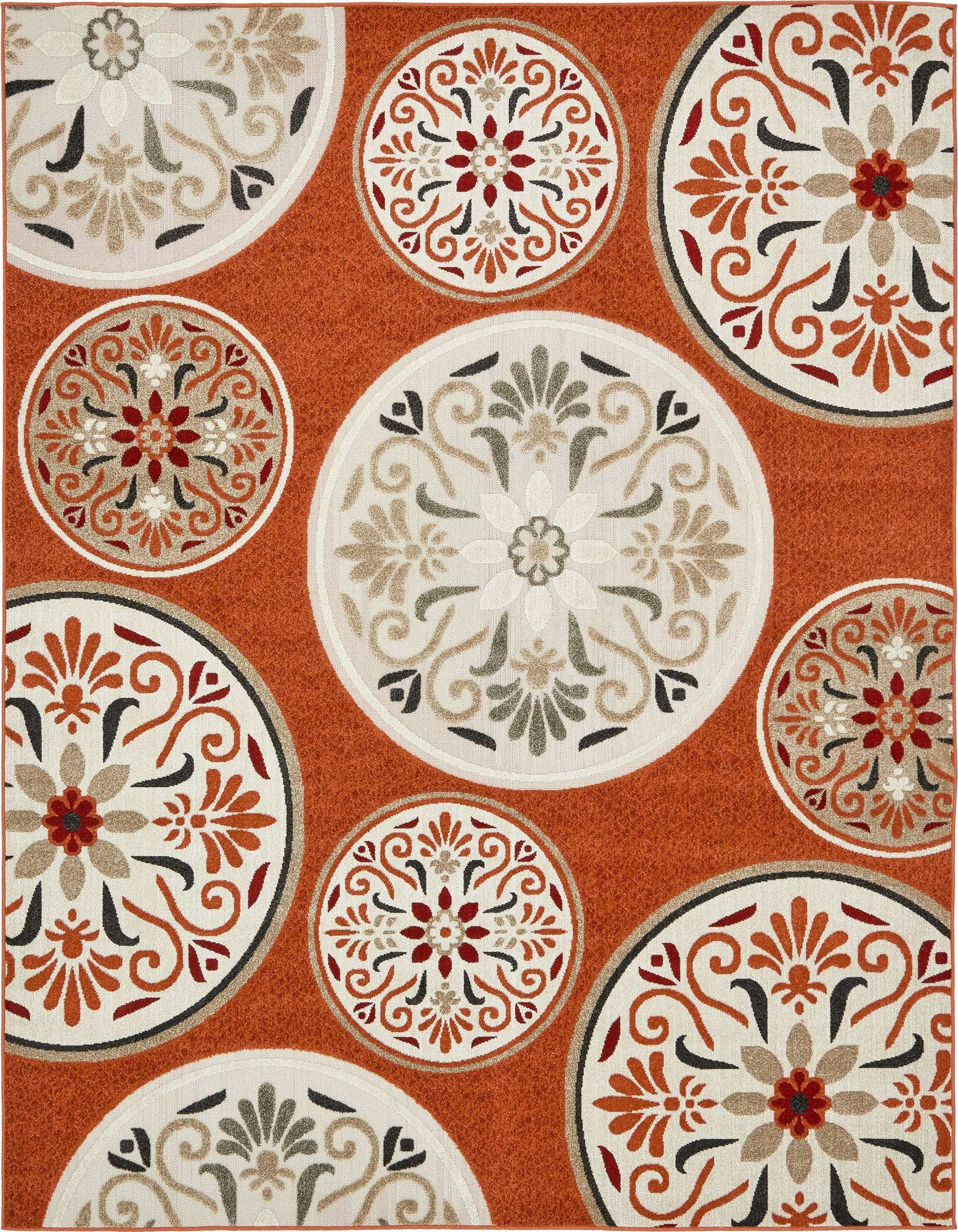 Primary image  8' x 10'  Washable Modern Indoor / Outdoor Rug