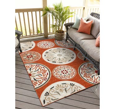 Terracotta 7' x 10' Modern Indoor / Outdoor Rug | Rugs.com