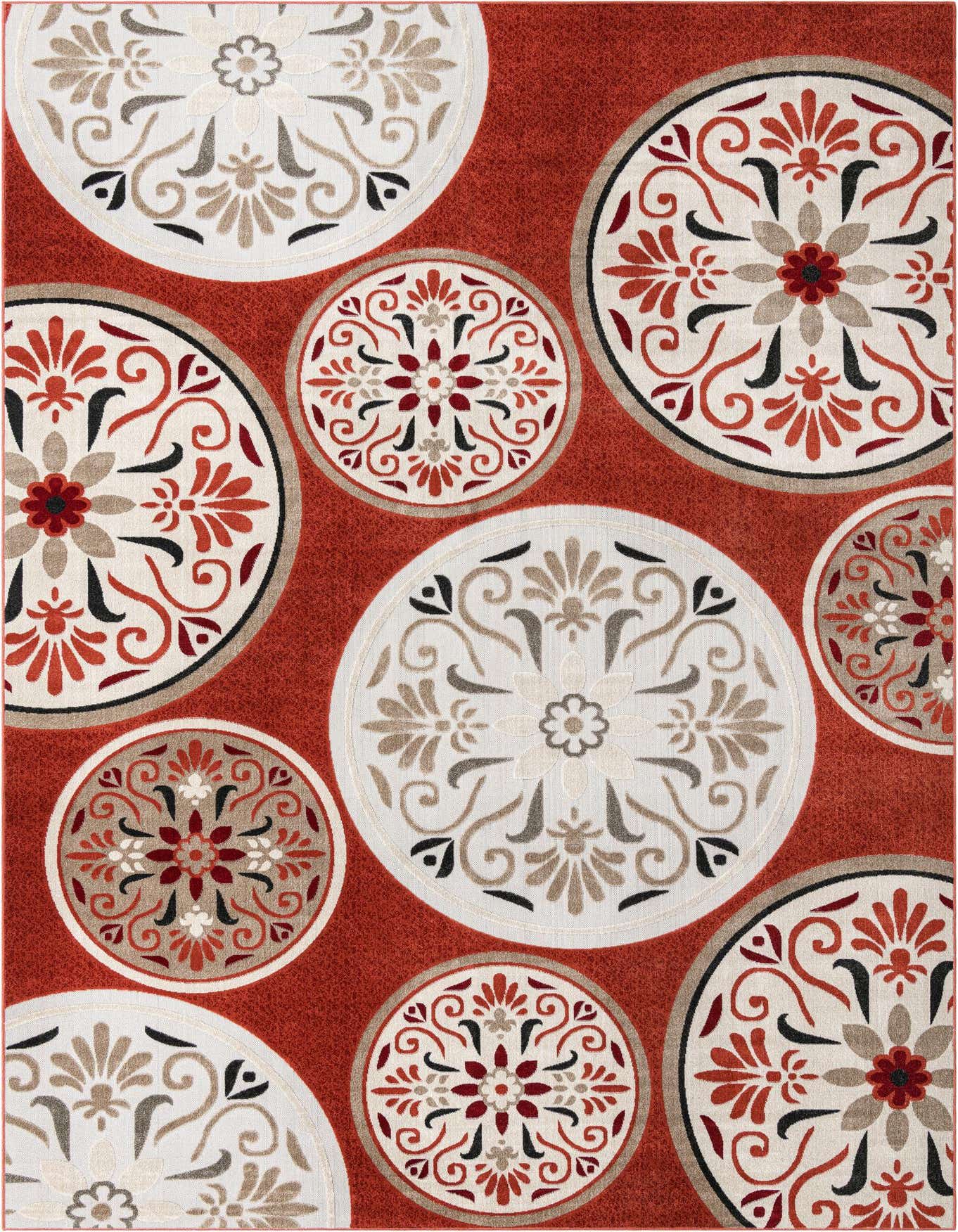 Primary image  10' x 14' 1  Washable Modern Indoor / Outdoor Rug