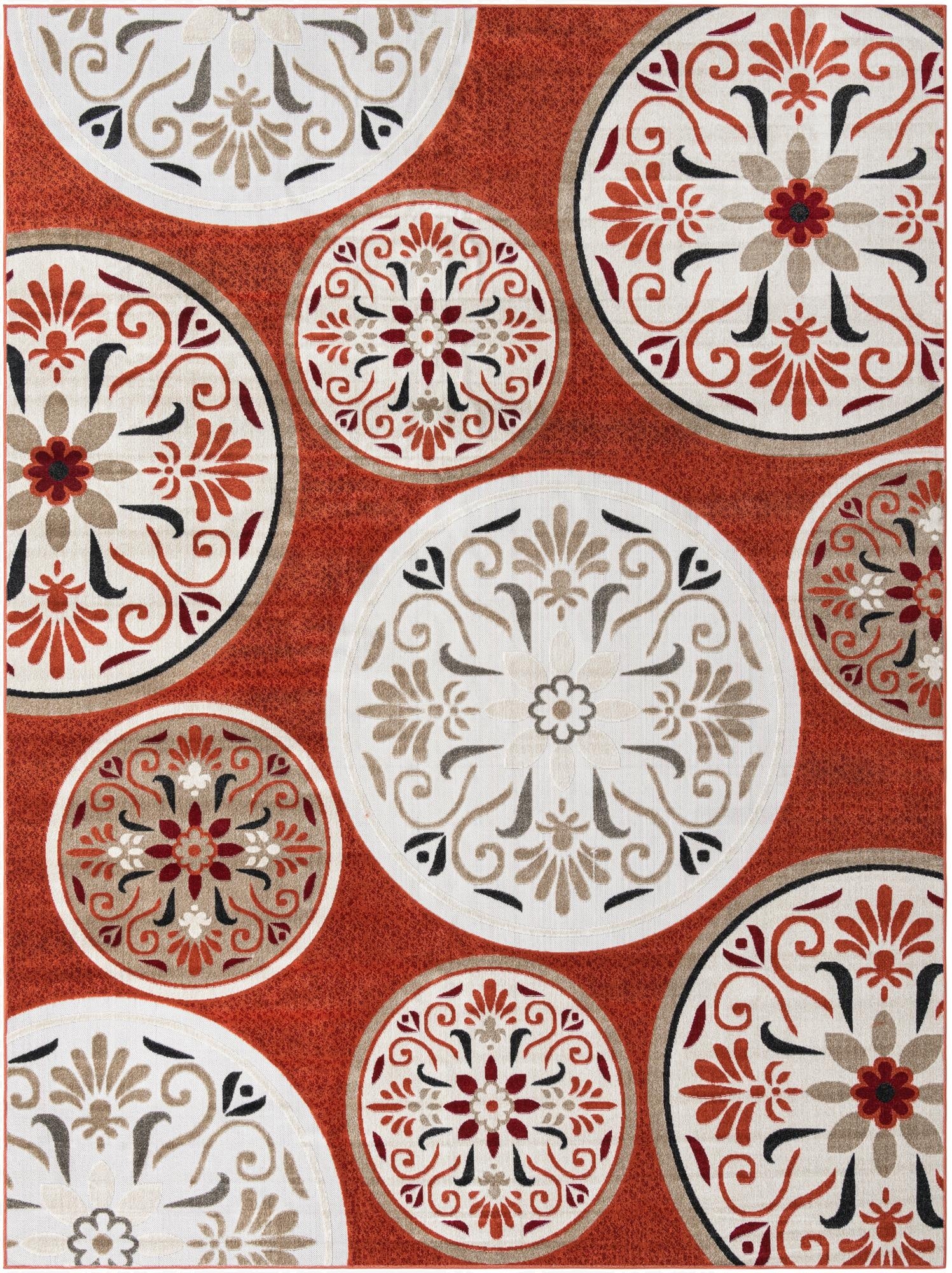 Primary image  10' x 13' 1  Washable Modern Indoor / Outdoor Rug