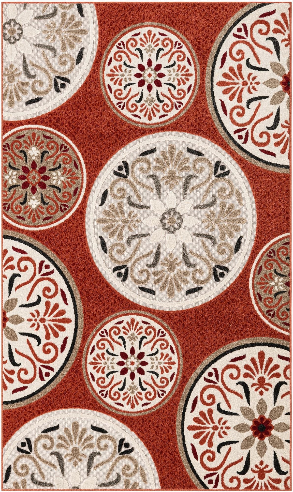  5' x 8'  Washable Modern Indoor / Outdoor Rug