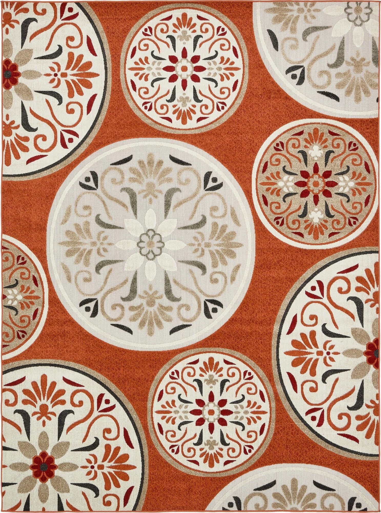 Primary image  9' x 12' 2  Washable Modern Indoor / Outdoor Rug