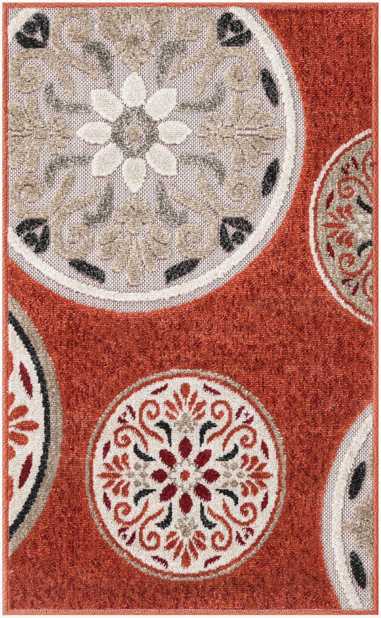  2' x 3'  Washable Modern Indoor / Outdoor Rug