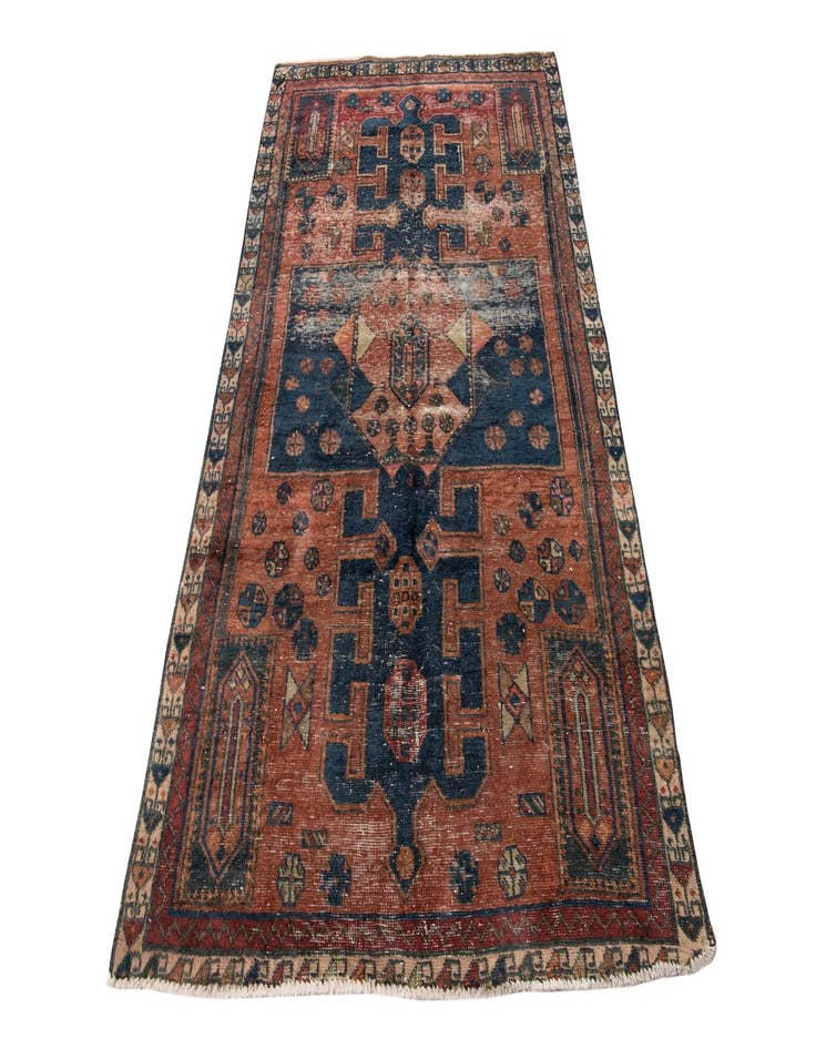 Detail image of  4' 7 x 7' 8  Hand Knotted Ultra Vintage Persian Wool Rug