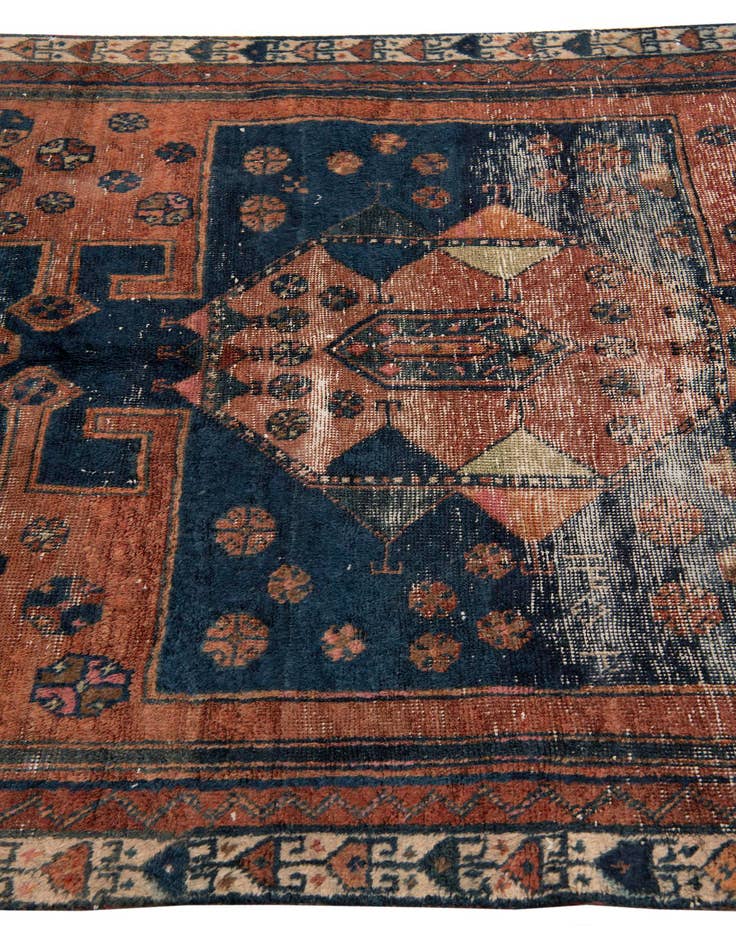 Detail image of  4' 7 x 7' 8  Hand Knotted Ultra Vintage Persian Wool Rug