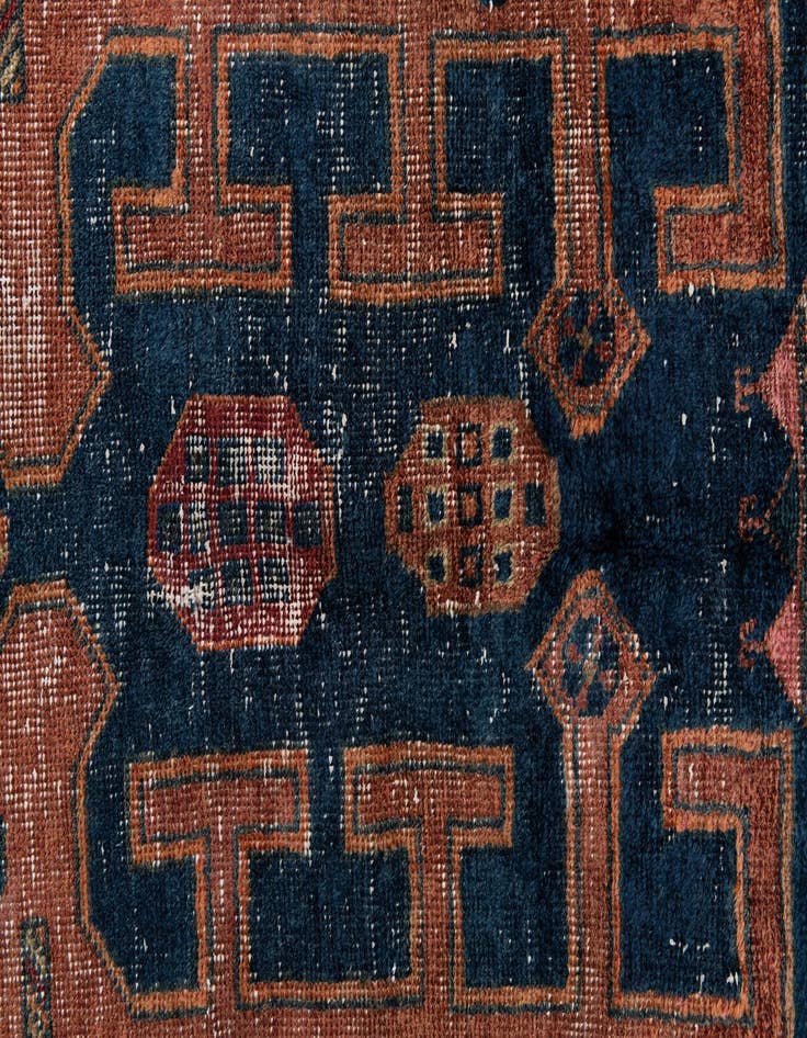 Detail image of  4' 7 x 7' 8  Hand Knotted Ultra Vintage Persian Wool Rug